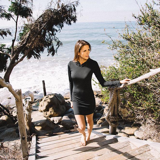 Women's Hoodie Dress - Sun Protective - Black