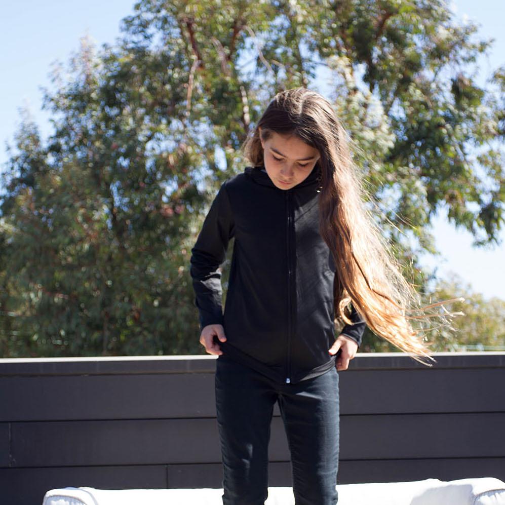 Bu Youth Long Sleeve Zip Hoodie UPF 50+