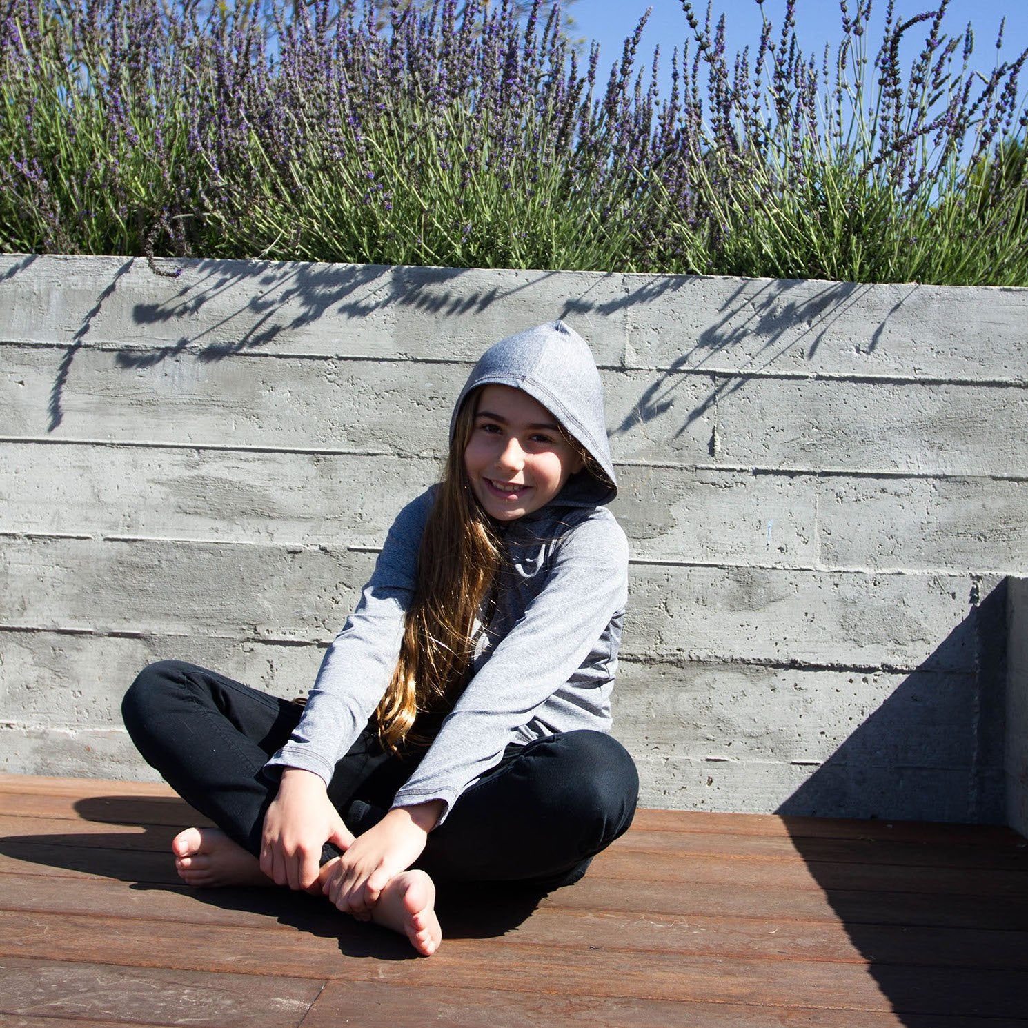 Bu Youth Long Sleeve Zip Hoodie UPF 50+